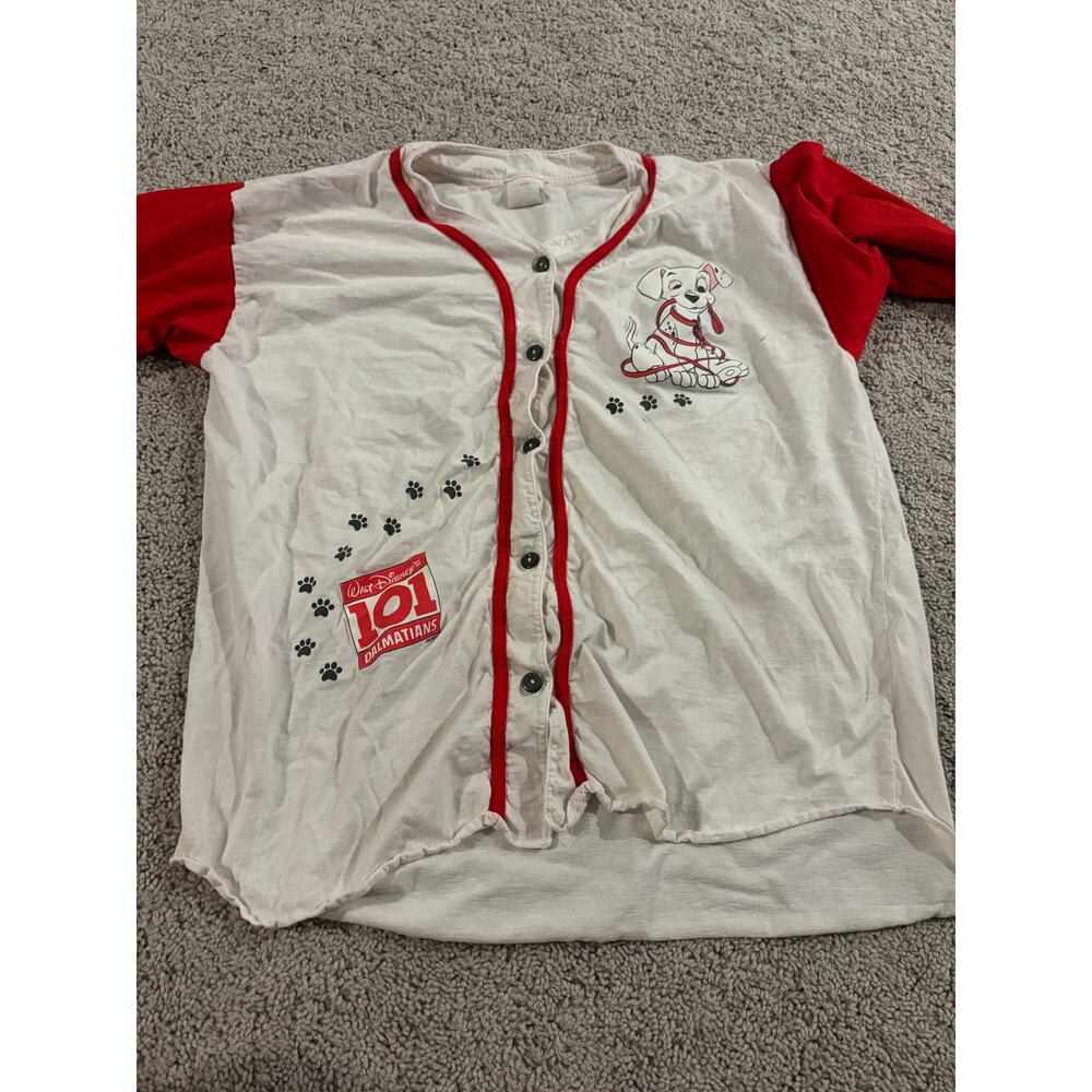 Rare Vintage 90s Disney 101 Dalmatians Animation Baseball Jersey Size XL